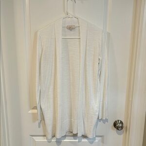 LOFT Cream Open-Front Cardigan